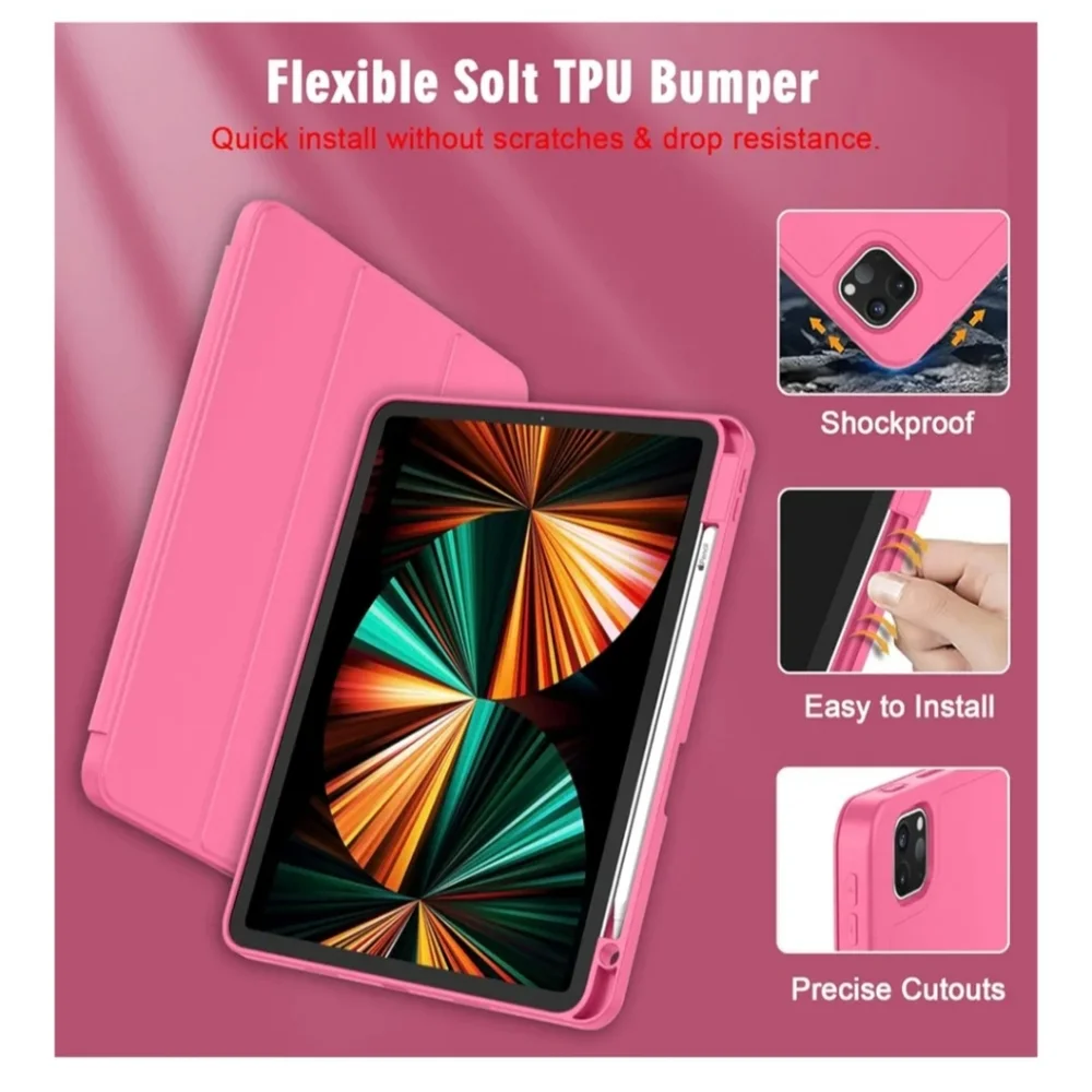 Ipad Pink Tablet Case with Pencil Holder